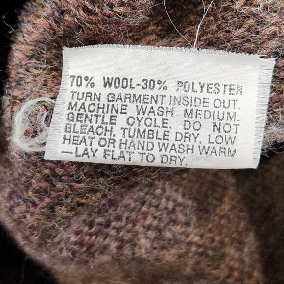 VTG Robert Bruce Mens XL Wool Knit Brown Preppy Cardigan Sweater USA Union Made - Picture 11 of 13